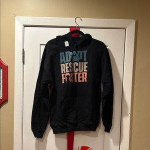 Gildan Softstyle Midweight Black Hoodie Adopt, Rescue, Foster